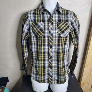 Zoo York Shirt Men Small Plaid Long Sleeve Button Down